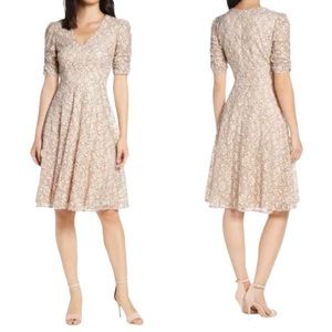 Eliza J pink lace vneck dress.